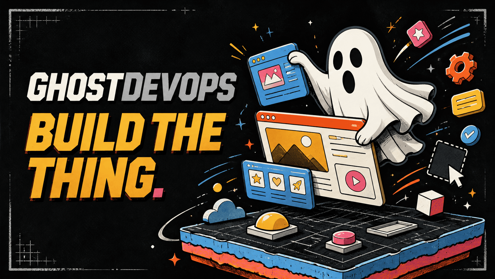 GhostDevOps Build the Thing illustrated poster